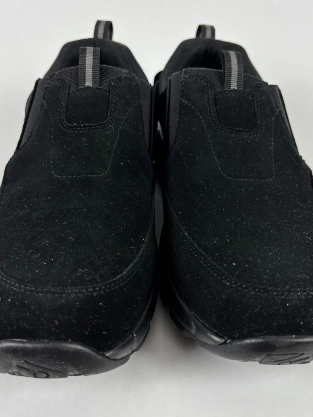 George, Slip-On, Sneakers/Shoes, Black Genuine Suede, Memory Foam, Size 8.5 W